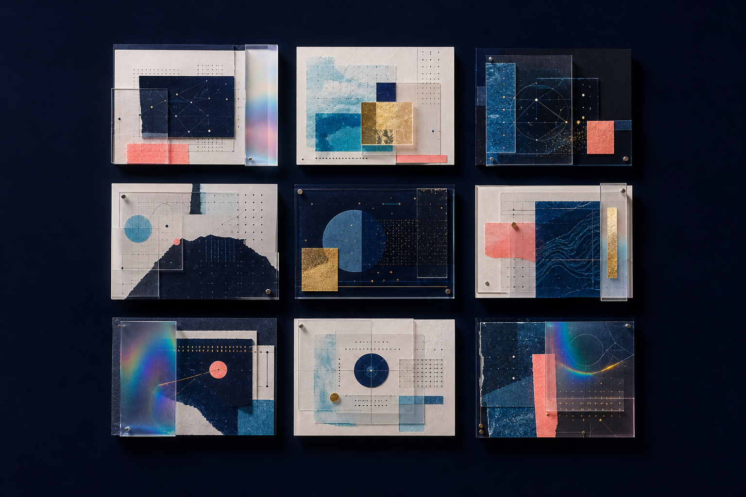 Abstract modular collage representing a structured visual layout