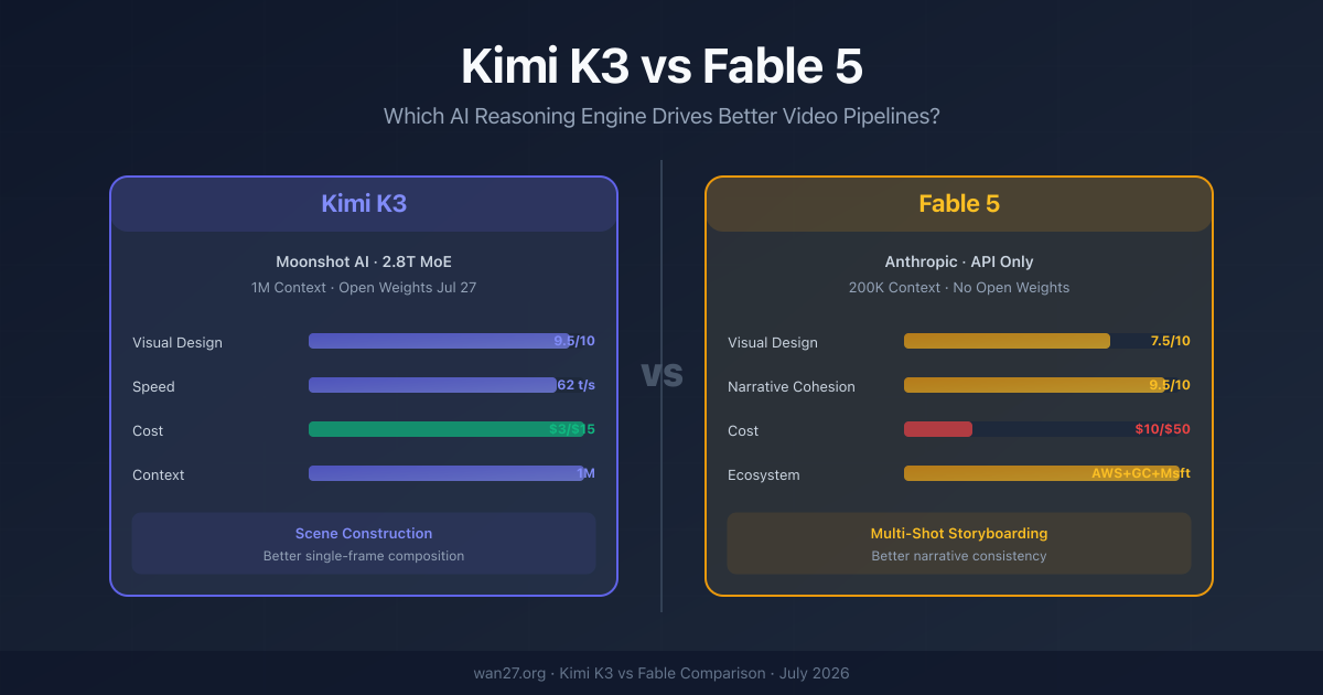 Kimi K3 vs Fable: Which AI Video Generator Wins in 2026? Kimi K3 vs Fable: Which AI Video Generator Wins in 2026?