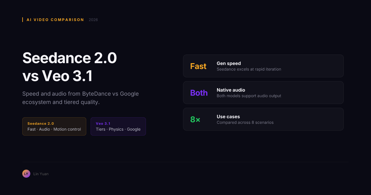 Seedance 2.0 vs Veo 3.1: Which AI Video Model Should You Use in 2026? Seedance 2.0 vs Veo 3.1: Which AI Video Model Should You Use in 2026?