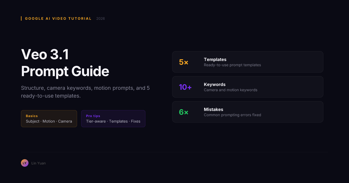 Veo 3.1 Prompt Guide: How to Write Better Prompts for Google AI Video in 2026 Veo 3.1 Prompt Guide: How to Write Better Prompts for Google AI Video in 2026